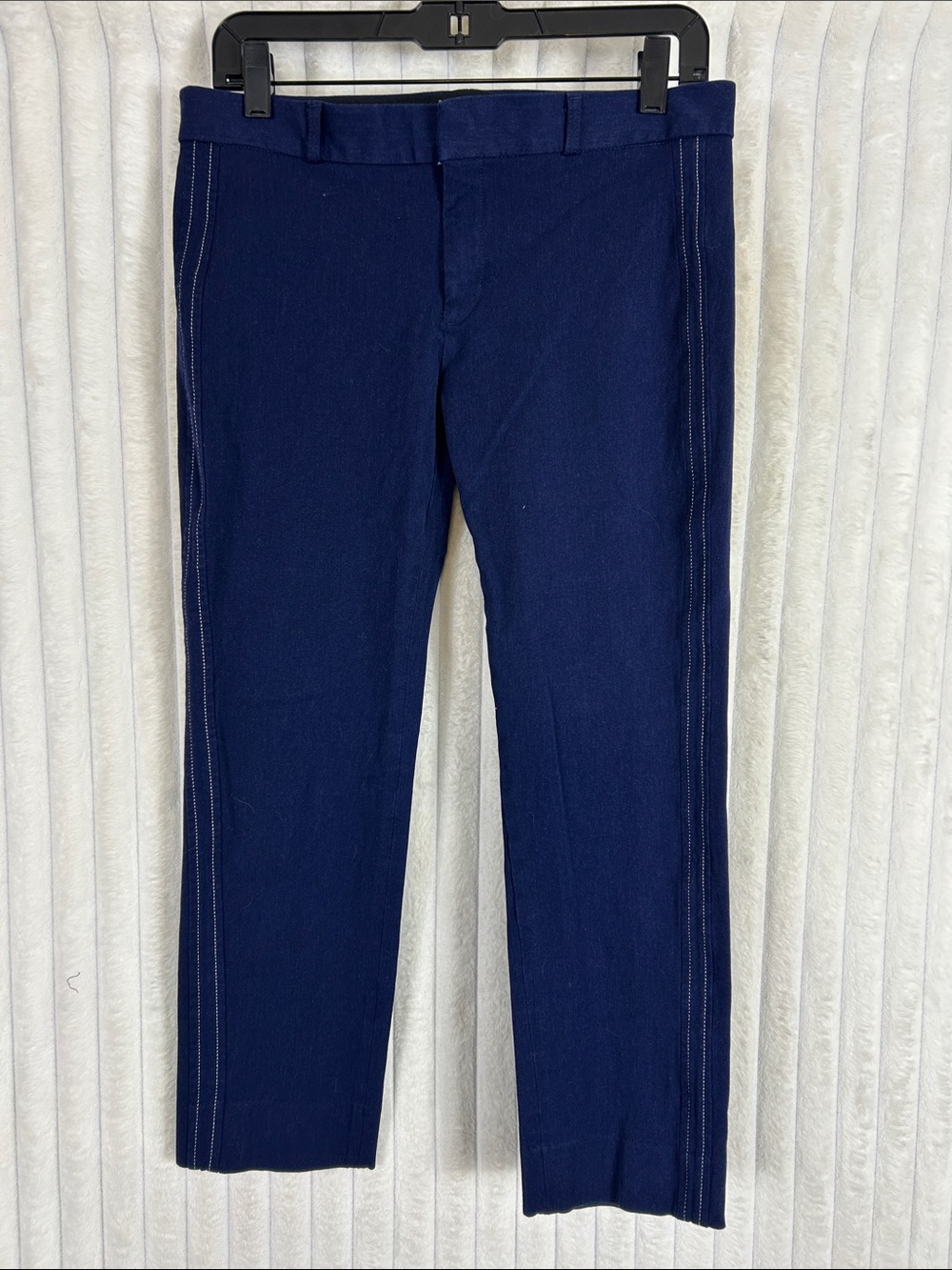 Banana Republic Navy Stretch sloan fit cropped Dress Pants with Side Stitching 6